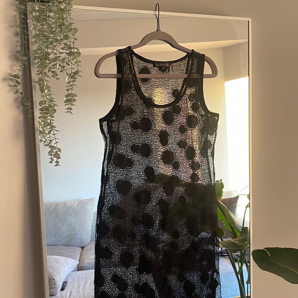 Jane & John Long black knitted coverup